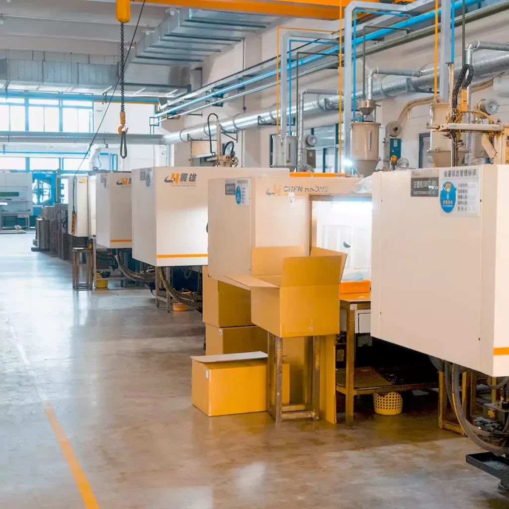 Bludeek injection molding facility featuring reliable Chen Hsong molding machines, highlighting robust production capacity and efficient manufacturing workflows for high-volume plastic components